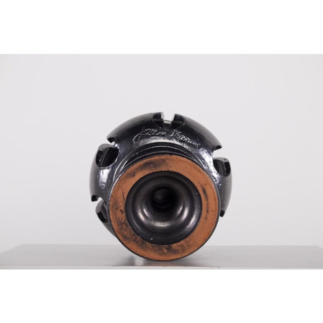Black Candleholder by Jean Marais, Vallauris, 1970 For Sale - Image 4 of 5