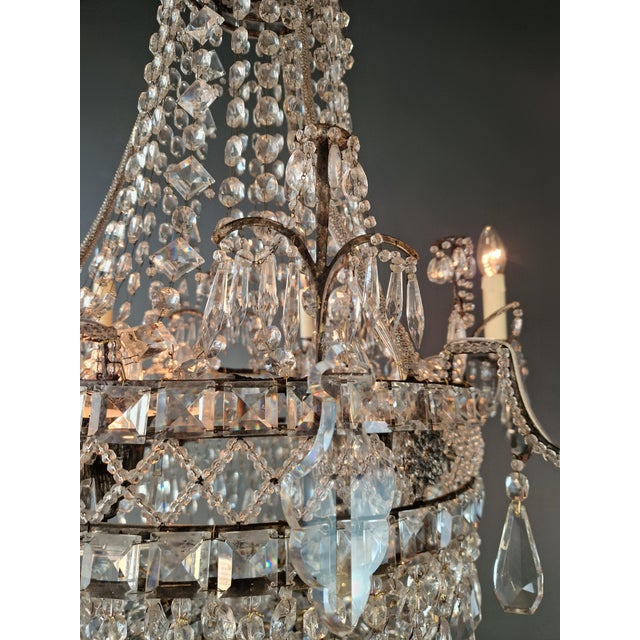 Antique Rococo Crystal Chandelier For Sale - Image 13 of 16