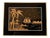 Ocean View Tropical Scene With Masted Ship Done in Cork Within a Celluloid Faux Ivory Frame For Sale
