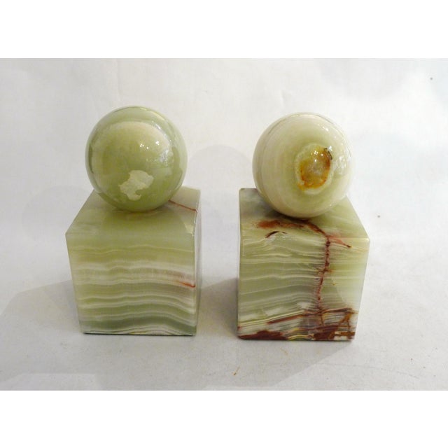 Mid-Century Modern Mid-Century Italian Modernist Sculptural Bookends in Onyx, 1950s, Set of 2 For Sale - Image 3 of 15