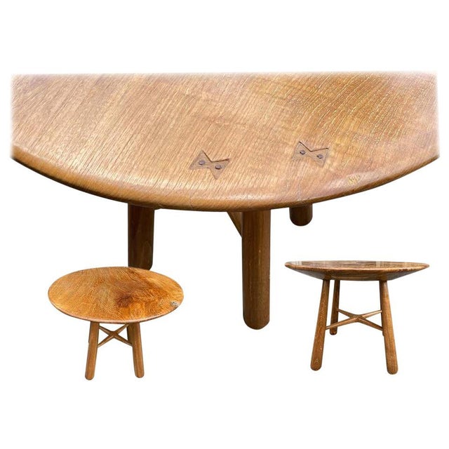 Brown Andrianna Shamaris Midcentury Couture Round Teak Table with Butterflies Inlaid For Sale - Image 8 of 18
