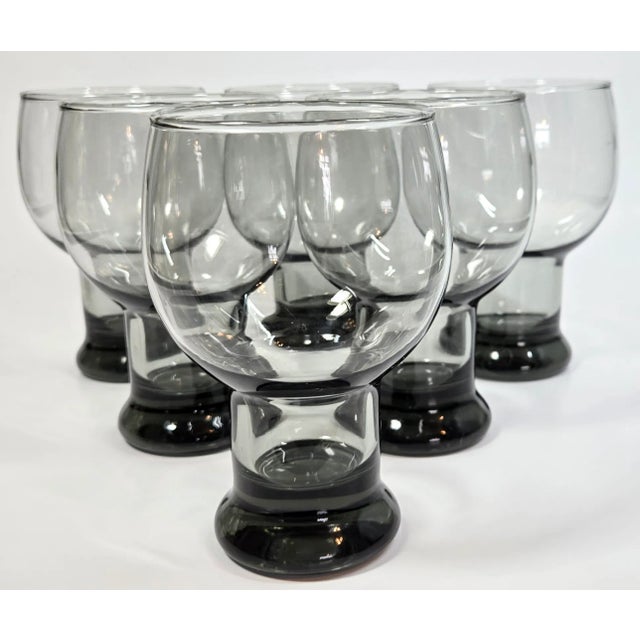 Mid-Century Modern Mid-Century Gray Beer Glasses- Set of Seven For Sale - Image 3 of 12