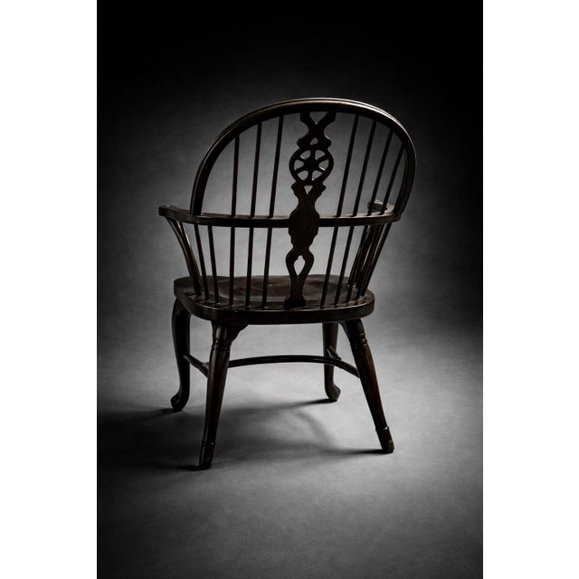 Vintage Windsor Armchair in the English Country Tradition, Refined Form With Companion Chair Available For Sale - Image 4 of 12