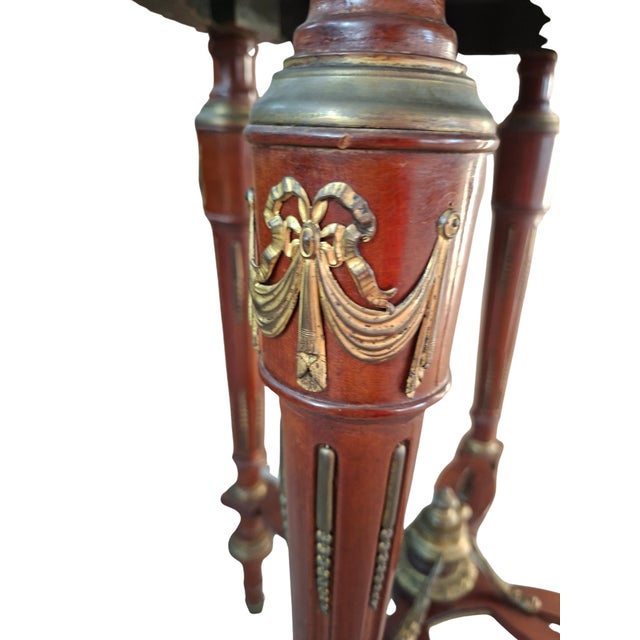 Neoclassical Guéridon in Mahogany and Red Marble, 1890 For Sale - Image 12 of 18