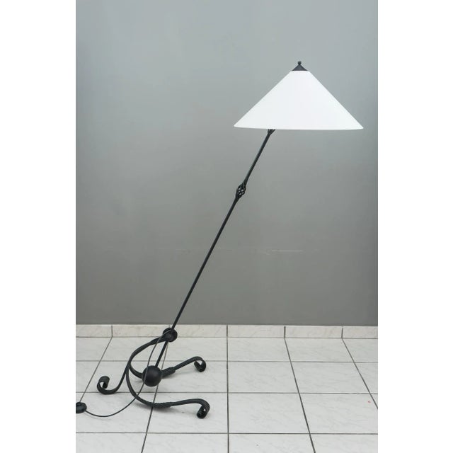 Adjustable floor lamp vienna around 1960s (Wrought iron) ( painted ) The shade is replaced ( new ) Original condition...