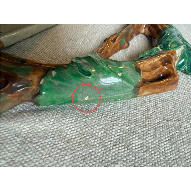 Vintage Majolica-Style Grapevine Wall Pocket For Sale - Image 15 of 16
