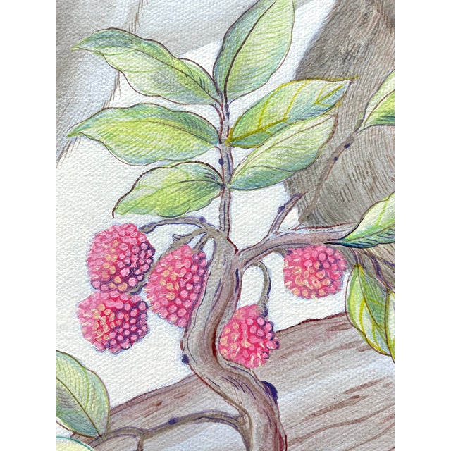 "The Natives and the Locals" Contemporary Singerie Style Acrylic Paintings - a Pair For Sale - Image 9 of 11