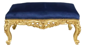 Upholstered Louis XV Style Giltwood Footstool, 20th Century