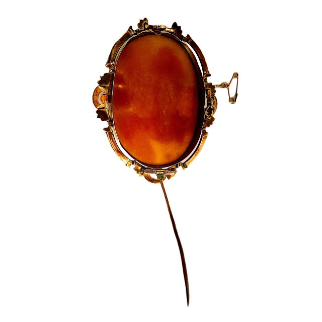 Mid 19th Century Antique Shell Cameo Brooch Depicting Mythological Night and Day, With Original Case For Sale - Image 5 of 11