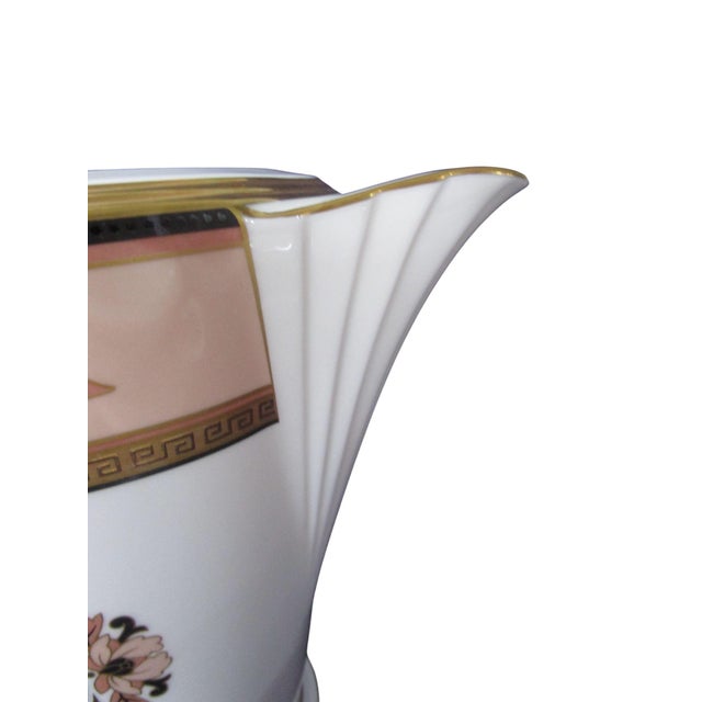 Late 20th Century Noritake Commemoration Coffee Pot With Lid Art Deco Floral China Peach Gold For Sale - Image 10 of 10