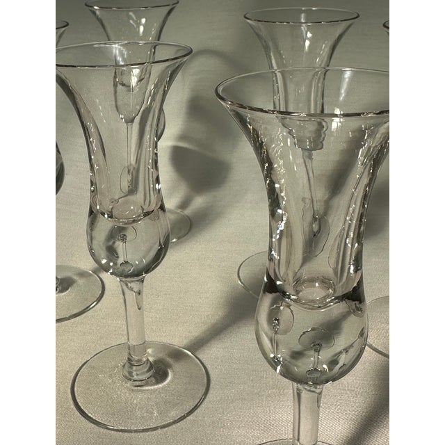 1950s MidCentury Holmegaard Danish Tulip Shaped Blown Glass Aperitifs