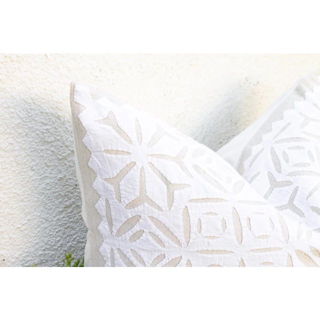 Sunburst Weave Appliqué Pillow Cover For Sale - Image 4 of 8