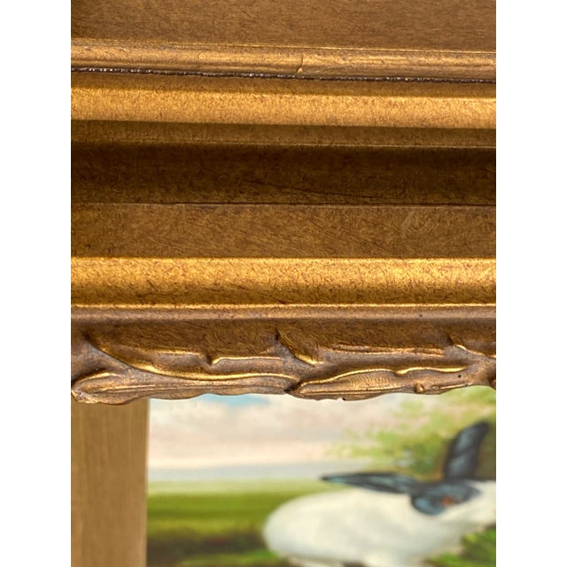 Sir Edwin Henry Landseer Bunny Rabbits With Radish Painting- Mid 20th C. For Sale - Image 4 of 4