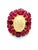 Baroque Bochic “Capri” Vintage Ruby & Fire Opal Cluster Ring Set In 18K Gold & Silver For Sale - Image 3 of 12
