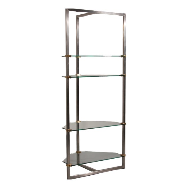 Model R16 Corner Cabinet in Stainless Steel and Aluminum by Peter Ghyczy, 1970s For Sale