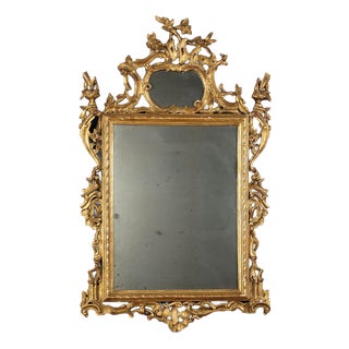 Italian Carved and Gilded Wooden Mirror, 1800s For Sale
