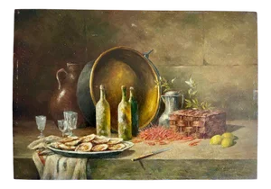 Beaufils, Crustaceans, Oil on Wood