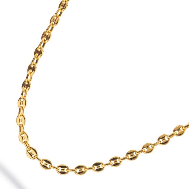 Contemporary Timeless Gold Plated Steel Men’s Necklace For Sale - Image 3 of 9