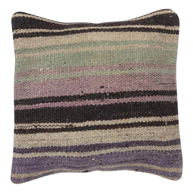 16"x16" Hand-Woven Kilim Cushion Cover. Vintage Pillowcase. Accent Pillow For Sale