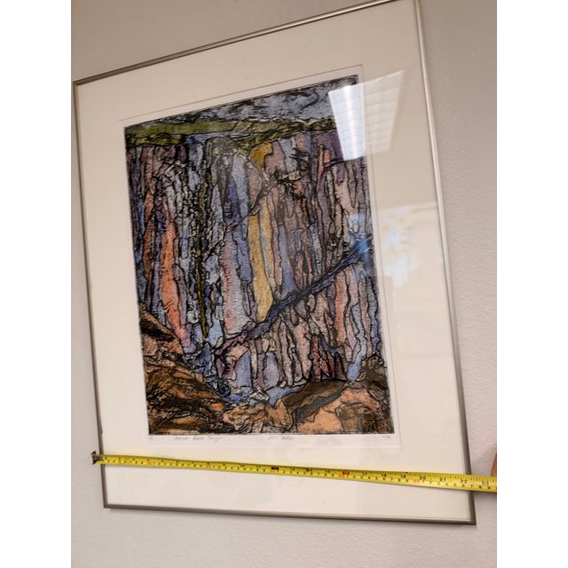 1990s Rita Miller "Colorado Black Canyon" Framed Monoprint, Signed & Dated 1995 For Sale - Image 5 of 12
