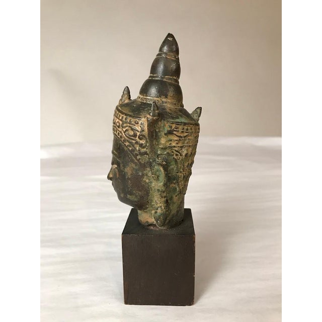 Bronze Bronze Head of the Buddha, 17th Century, Thailand For Sale - Image 8 of 12