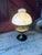 Vintage Brass Electric Lamp With Floral Glass Shade For Sale - Image 14 of 14