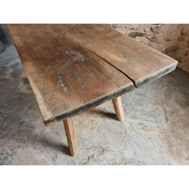 Primitive Oak Worktable, Hungary, 1910s For Sale - Image 13 of 17