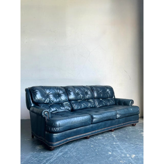 Vintage Boho American Leather Tufted Chesterfield Sofa For Sale - Image 4 of 6