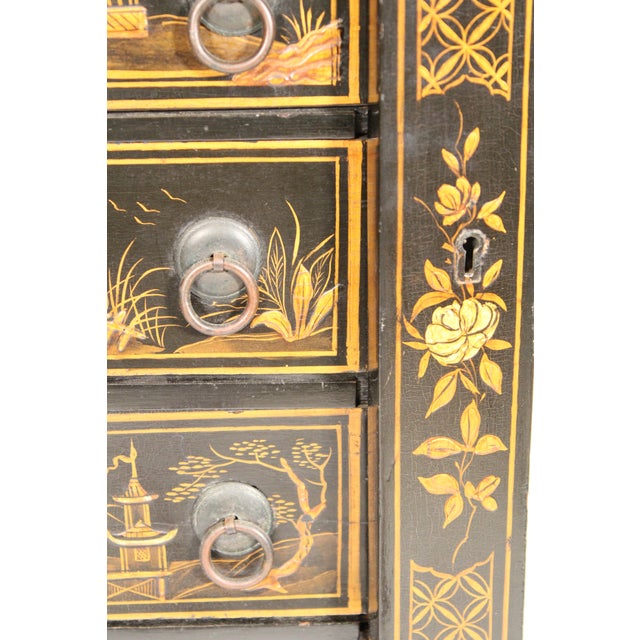 Black George II Style Chinoiserie Decorated End Table For Sale - Image 8 of 9