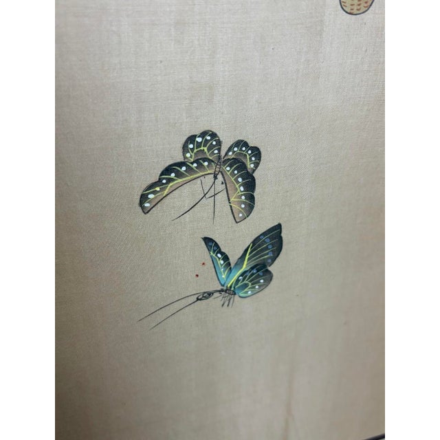 Hand‑Painted Magnolia & Long‑Tailed Birds Panel — 48" Asian Decorative Art With Calligraphy For Sale In Phoenix - Image 6 of 13