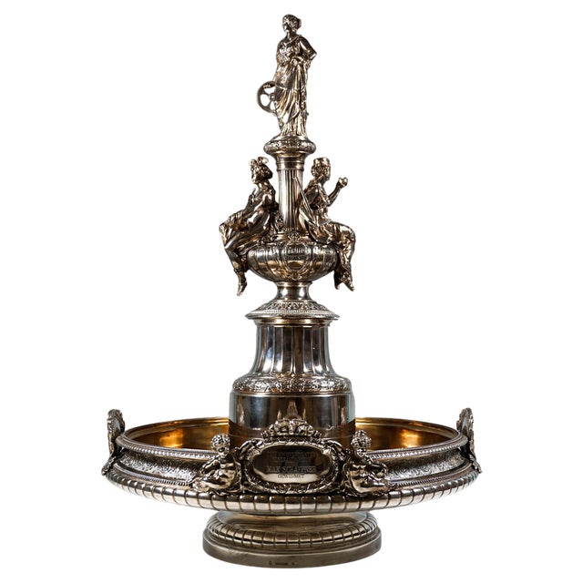 Large Art Nouveau Silver Centerpiece attributed to J.C. Klinkosch, Vienna, 1884 For Sale