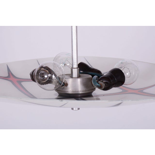 Mid-Century Chandelier in Chromed Steel and Glass, Czech, 1950s For Sale - Image 6 of 11