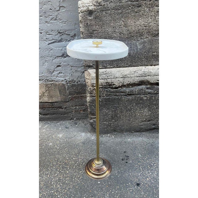 Gold Pocket Emptier Table in Brass and Marble, 1960s For Sale - Image 8 of 9
