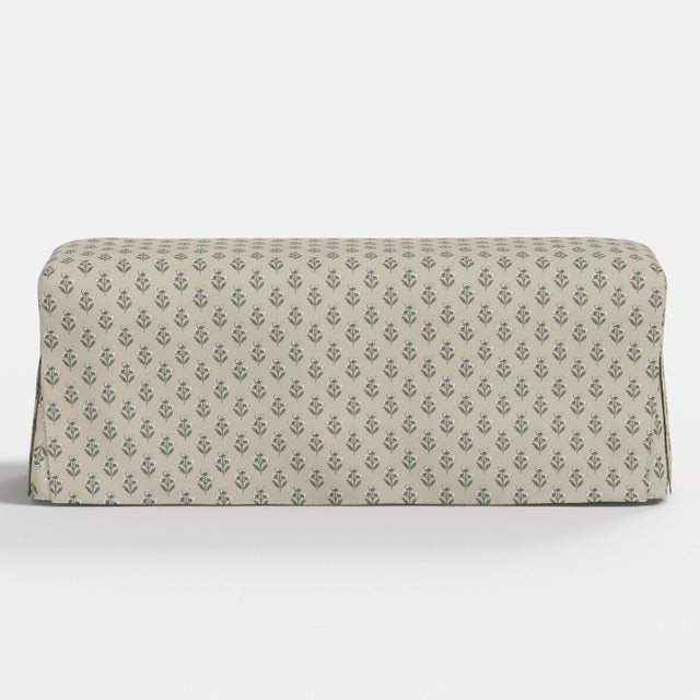 Not Yet Made - Made To Order Stoffer Home x Cloth & Company Slipcover for Lindy Dining Bench in Francie Floral Sage For Sale - Image 5 of 5