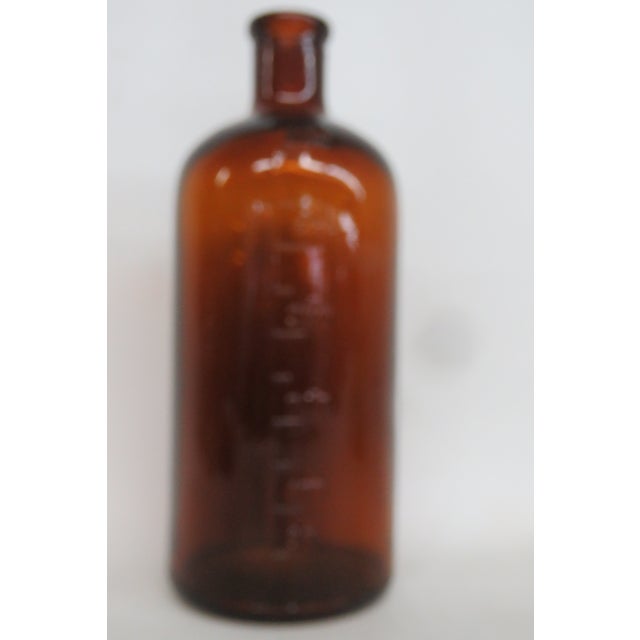 Amber Glass Apothecary Bottle 500 Mils Embossed Pharmacy Medicinal Vessel 4492b For Sale - Image 9 of 10
