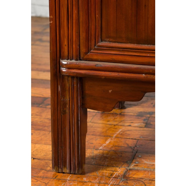 Asian Chinese Qing Dynasty 19th Century Accordion Doors Cabinet with Three Drawers For Sale - Image 3 of 13