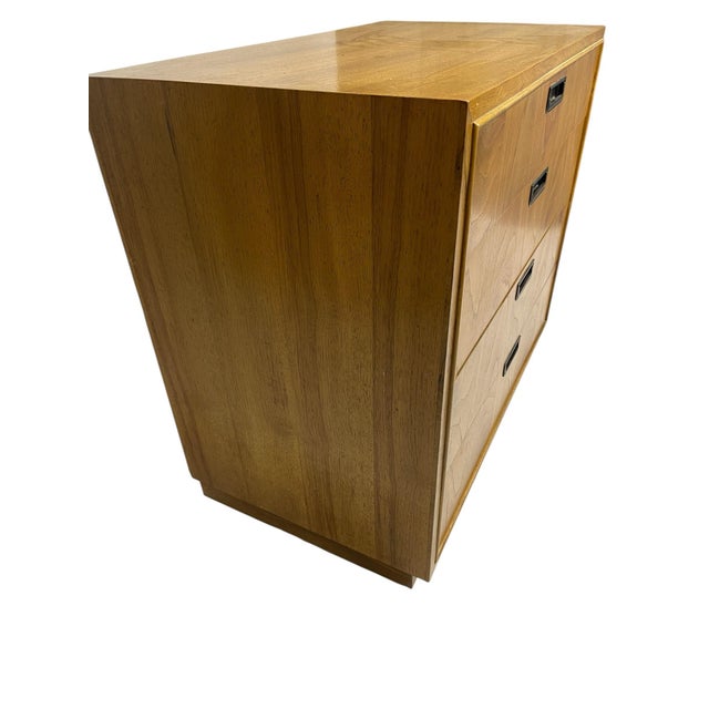 1960s American Mid-Century Modern Oak Veneer Four-Drawer Chest, C. 1960s For Sale - Image 5 of 12