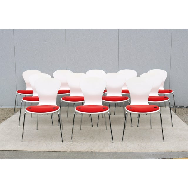 Mid-Century Modern Modern Ross Lovegrove for Knoll Sprite Armless Stacking Dining Chairs, Set of 12 For Sale - Image 3 of 18