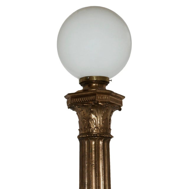 Beaux-Arts Antique Bronze Torchieres Fluted Column Form - A Pair For Sale - Image 3 of 5