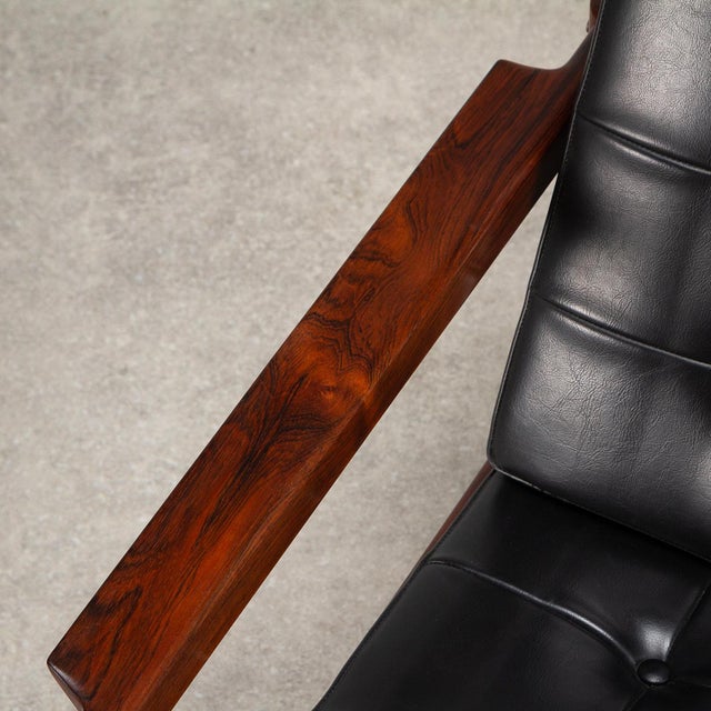 Mid-Century Rosewood and Skai Armchair by Børge Jensen & Sønner for Bernstorffsminde, Denmark, 1960s For Sale - Image 13 of 17