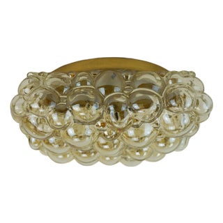 Large Mid-Century Modern Bubble Amber Glass Ceiling Light, 1960s For Sale