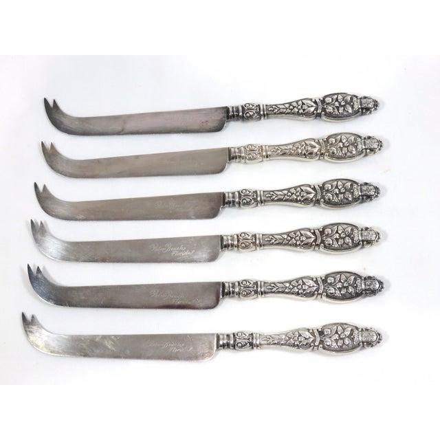 Antique Palm Beach Florida Silver Plate Citrus Fruit Knives Set of 6