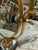 Modern Vintage Brass Vanity Mirror With Etched Glass Base and Wood Trim For Sale - Image 3 of 10