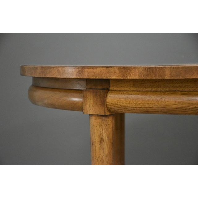 1960s Parque 68”-104” Walnut and Burl Oval Dining Table For Sale - Image 10 of 10