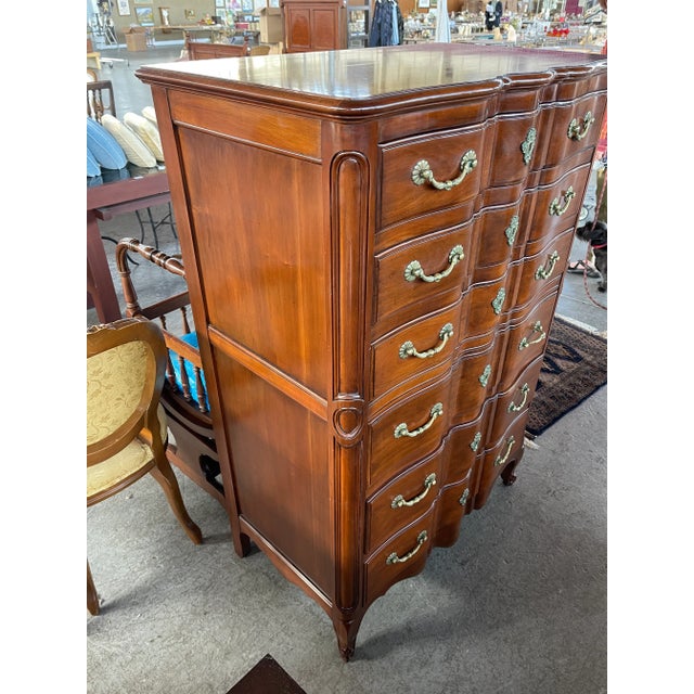 French Provincial John Widdicomb French Provincial Style Dresser Tall Chest For Sale - Image 3 of 8
