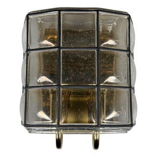 Wall Lamp in Glass and Metal from Glashütte Limburg, Germany, 1970s For Sale