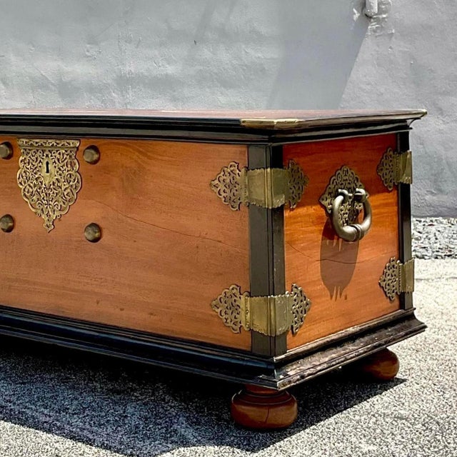 Late 20th Century Vintage Ebony and Mahogany Blanket Chest For Sale - Image 12 of 13