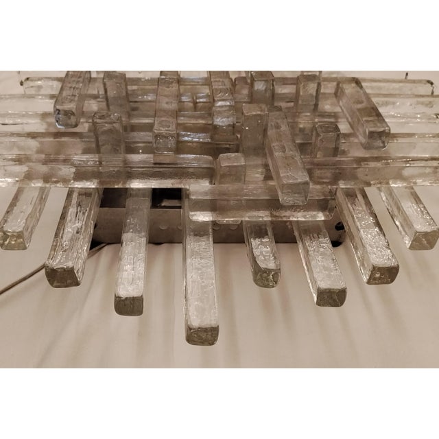 Large Glass Wall Sconce attributed to Poliarte, Murano, 1960s For Sale - Image 4 of 16