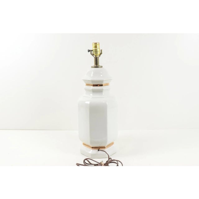 1970s Ceramic Ginger Jar Table Lamp With Floral Design For Sale - Image 4 of 6