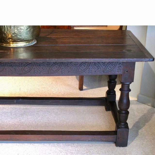 English Oak Refectory Table, Late 17th Century For Sale - Image 6 of 12